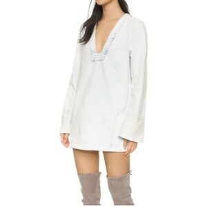 Free People 100% Cotton Dreaming Of Denim Tunic Dress